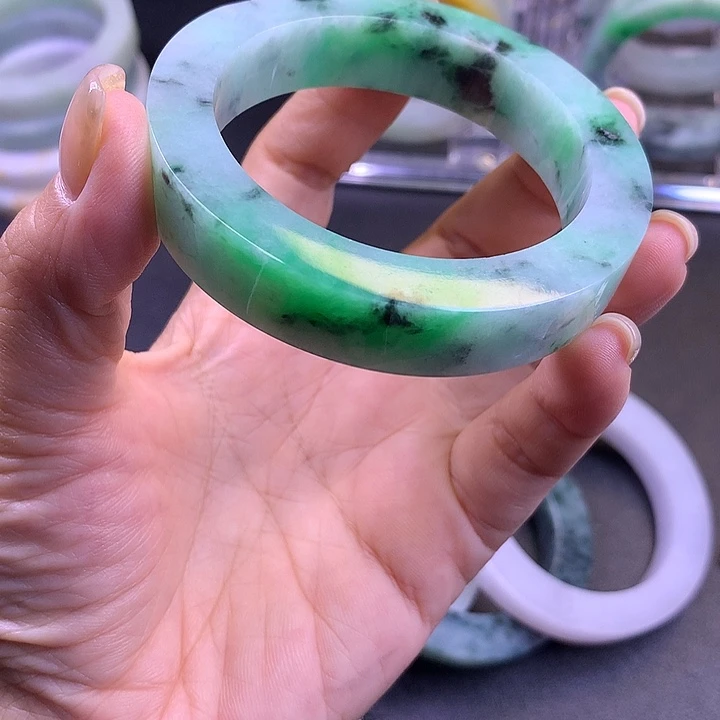 定制翡翠未镶嵌天然A货翡翠毛坯定制手镯54-57正圈