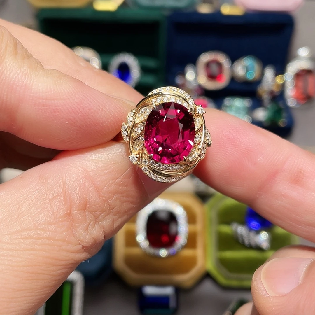 碧玺戒指18K金镶嵌4.71ct