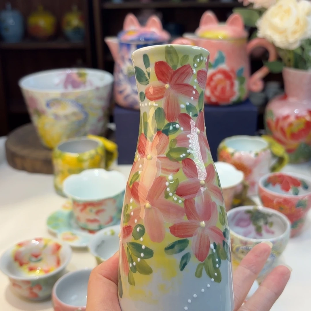 景德镇手绘高温釉下彩陶瓷茶具