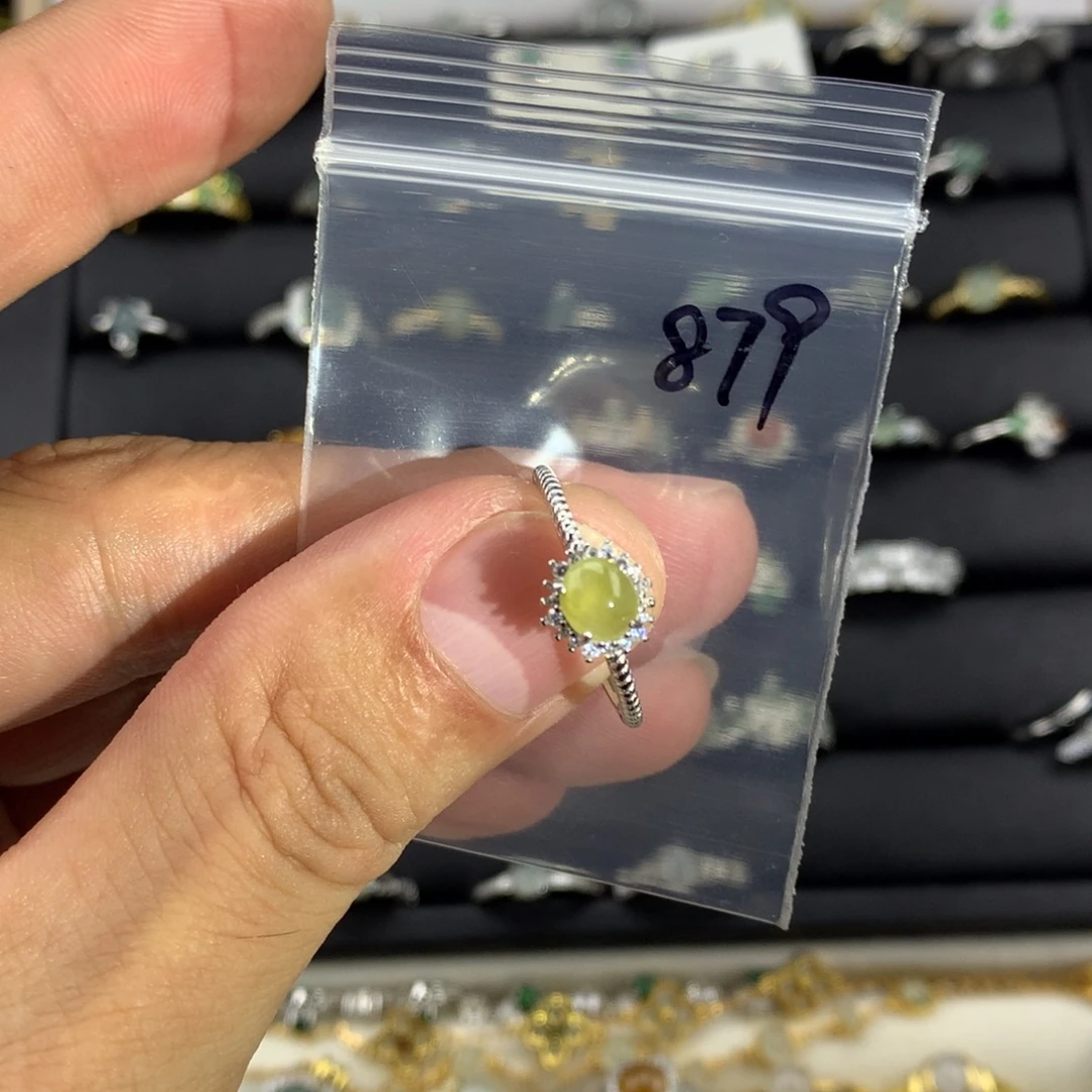 翡翠银S925镶嵌戒指879
