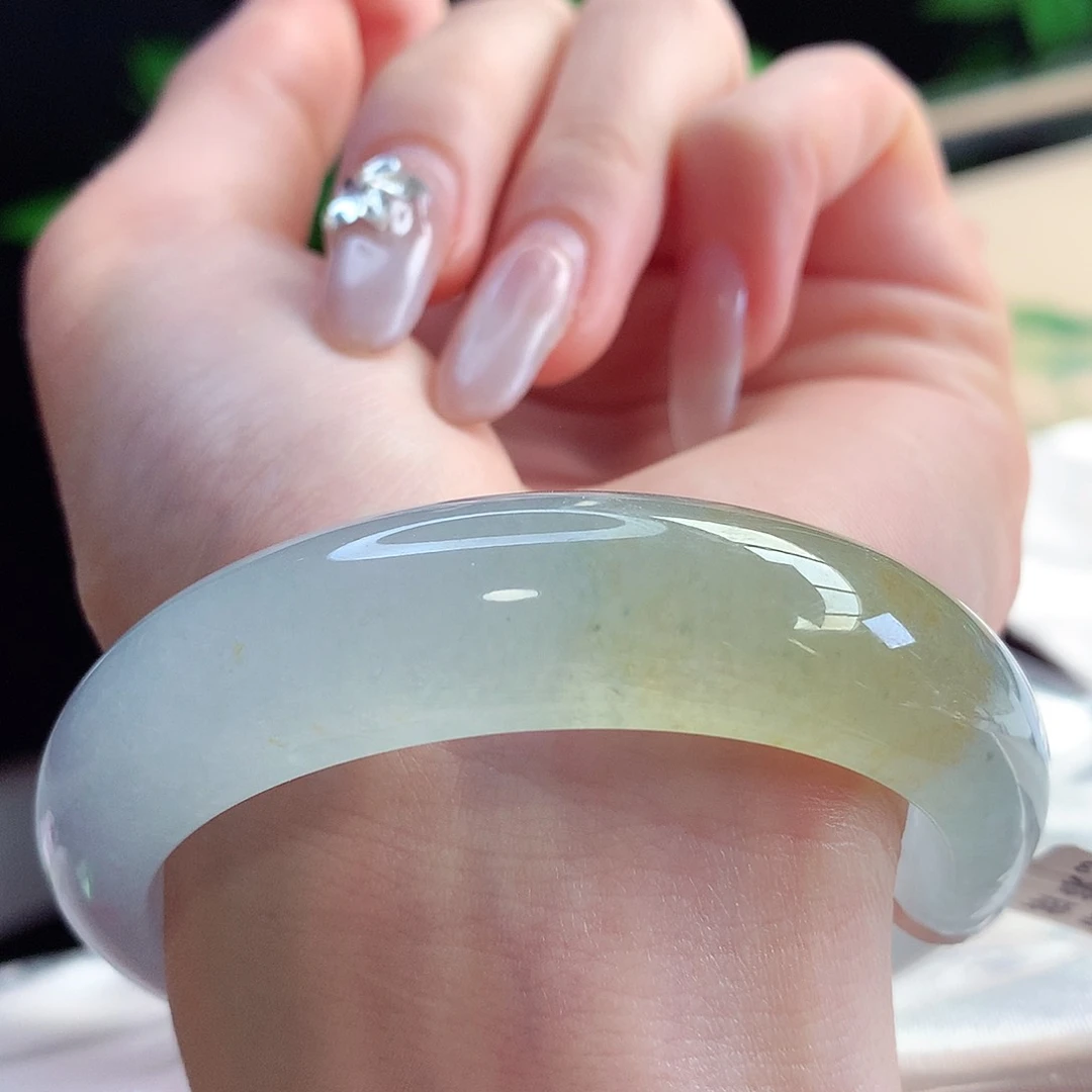 未镶嵌手镯翡翠天然A货翡翠54-55落日的黄昏 轮胎镯19号