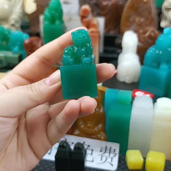 印石寿山石新绿古兽纽