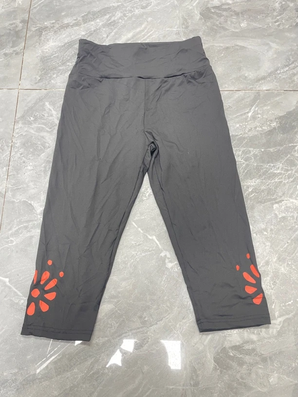 印花运动瑜伽裤印花重工艺分裤