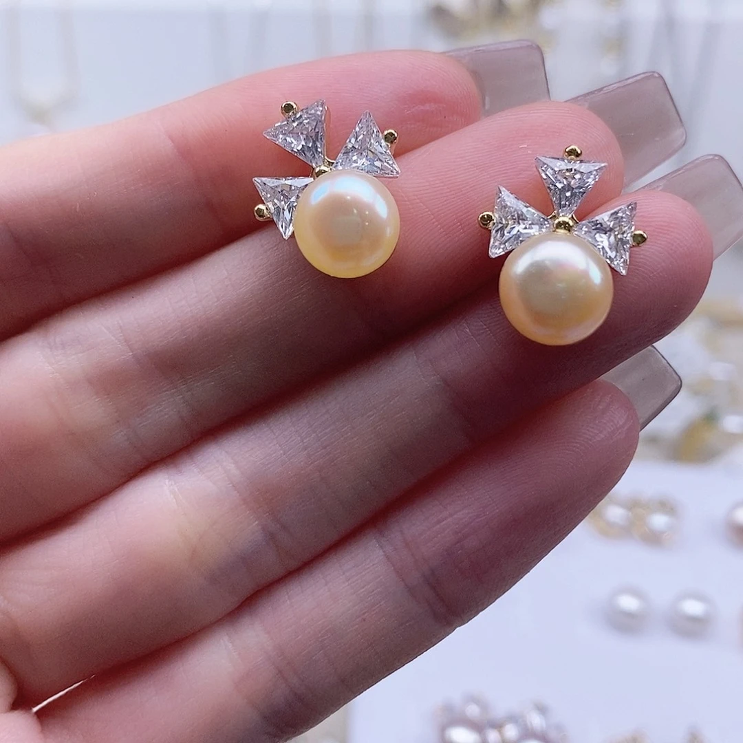 戒指银S925镶嵌淡水珍珠