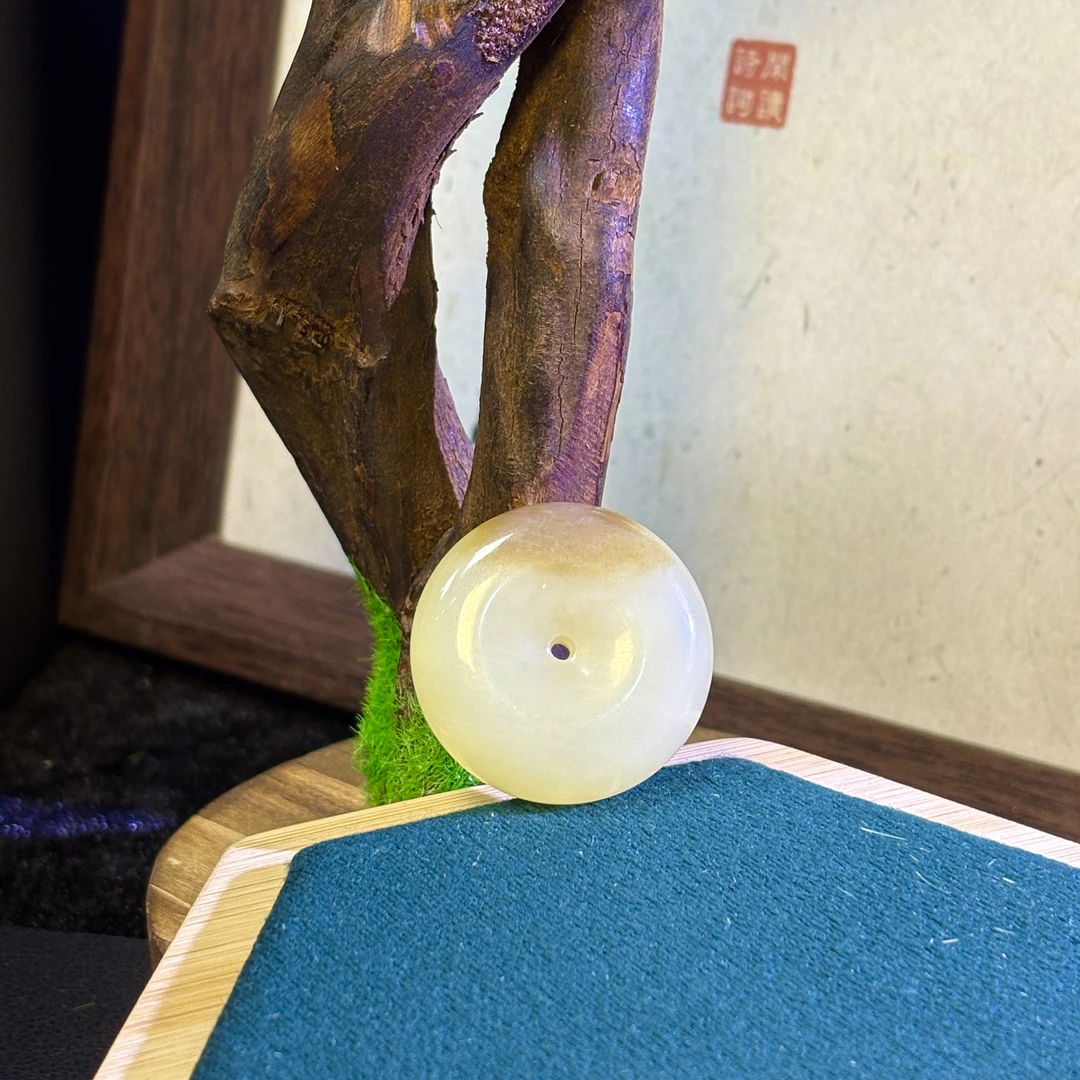 【闻渊珠宝】zj001天然和田玉平安扣挂件（拍一发一）