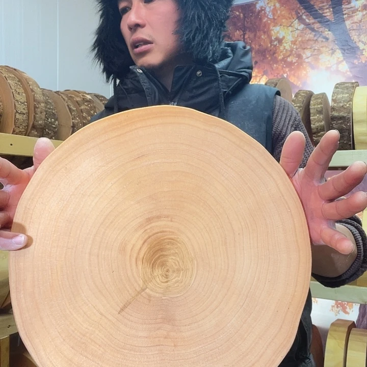 木A银杏木菜板原木整切