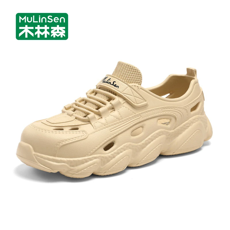 木林森洞洞鞋男款夏季镂空透气防滑沙滩鞋男士开车两用运动包头拖