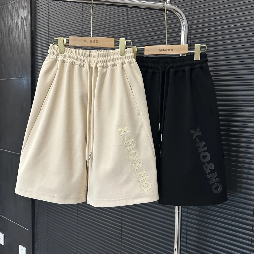 夏季新款工装短裤男童潮流休闲外穿设计感百搭潮牌印花五分裤宽松