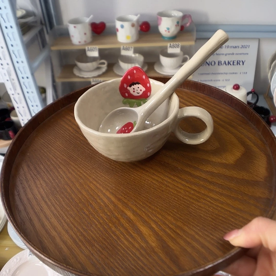 瓷片瑕疵特价陶瓷杯勺