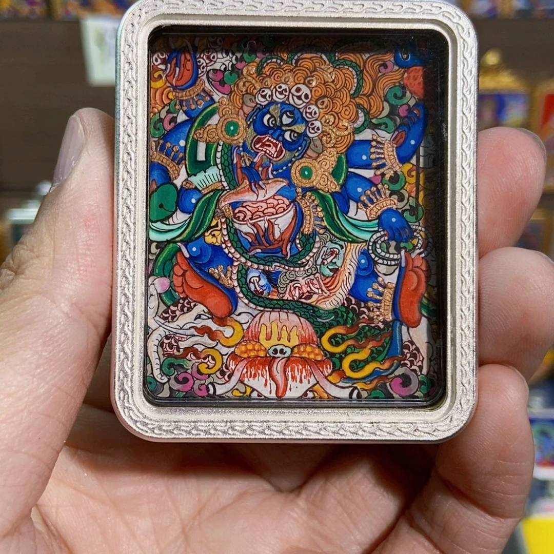 航****吊坠热贡纯手绘唐卡大黑天