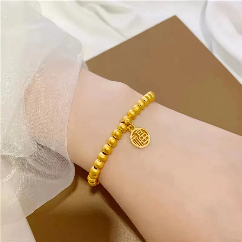 足银手镯 足银手镯 福字珠珠手链/莲蓬莲子两世/猫眼珠珠手链999