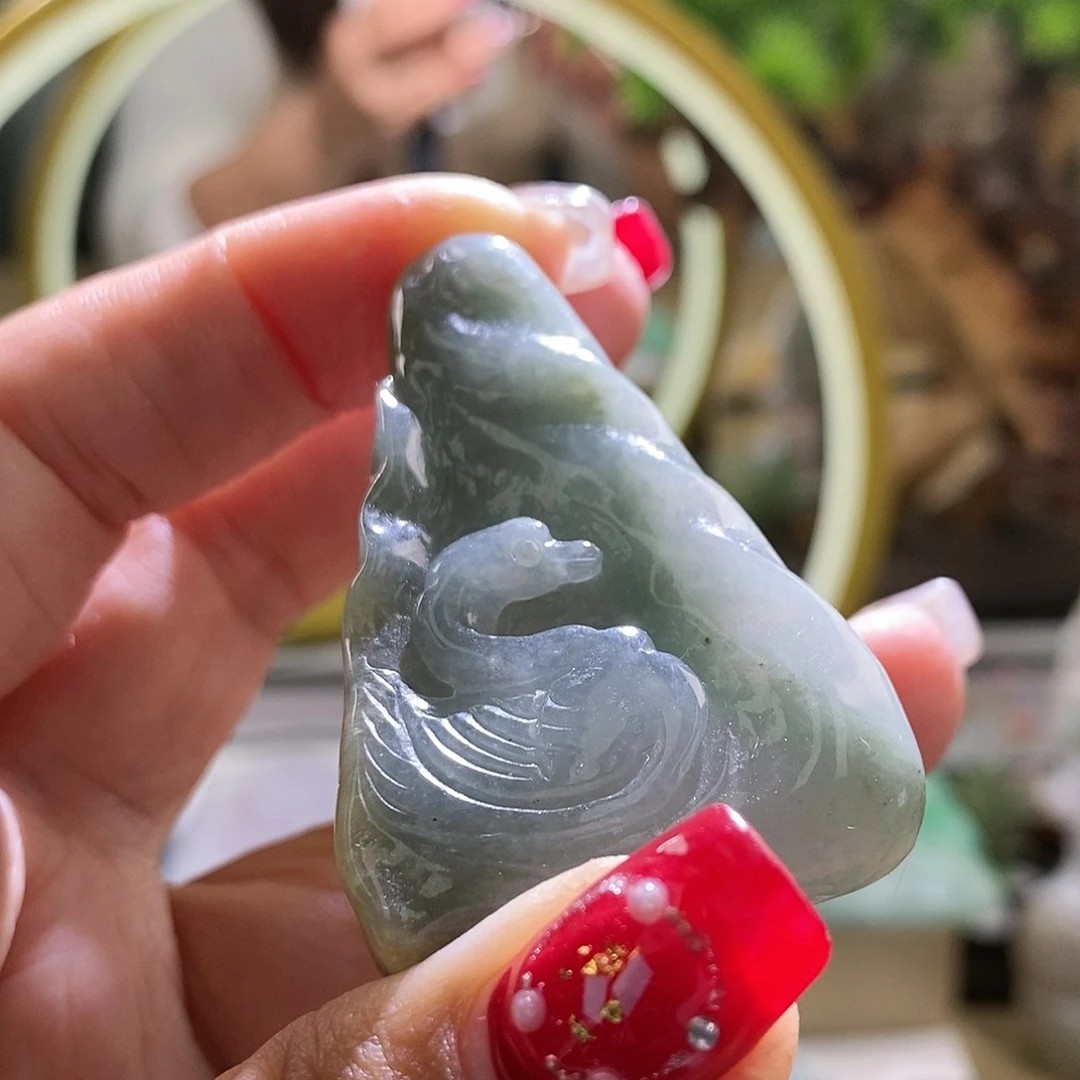 【闪购商品】翡翠颈饰未镶嵌鸳鸯