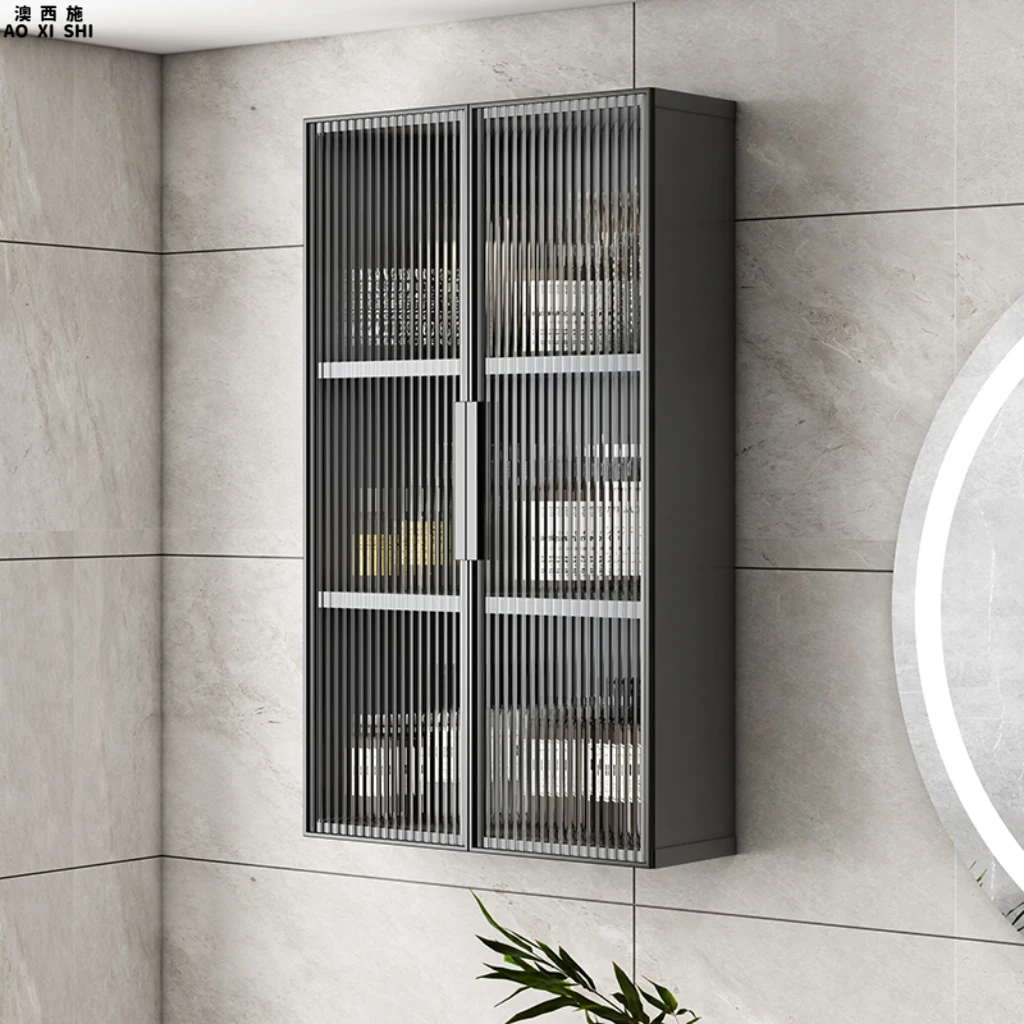 澳西施铝合金浴室收纳吊柜侧免打孔蜂窝铝置物储物柜卫生间小壁柜