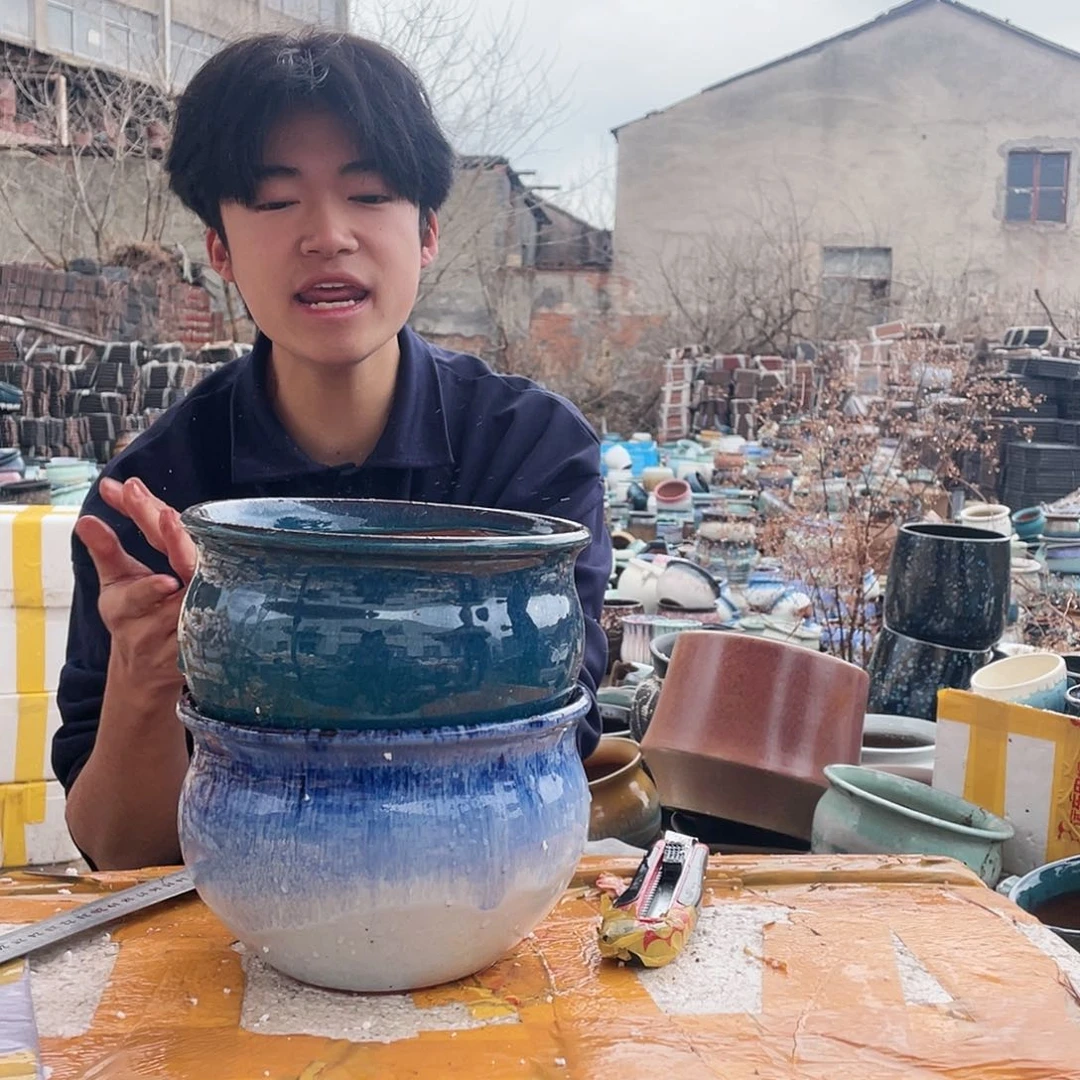 无铅玻璃宜兴紫砂花盆