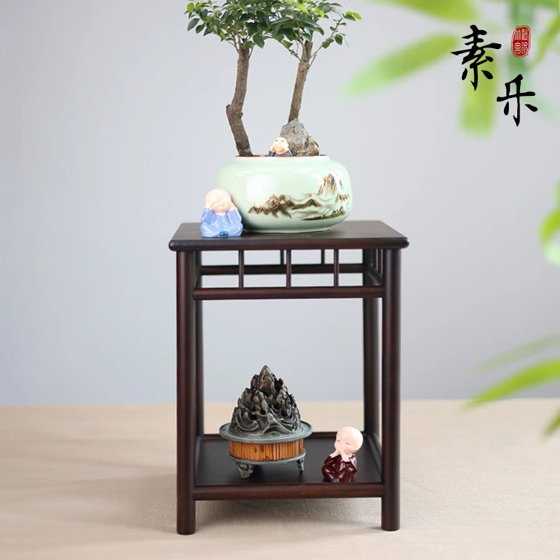 高山楠竹素乐多层阶梯式养室内客厅家用靠墙边花盆置物架中式家居