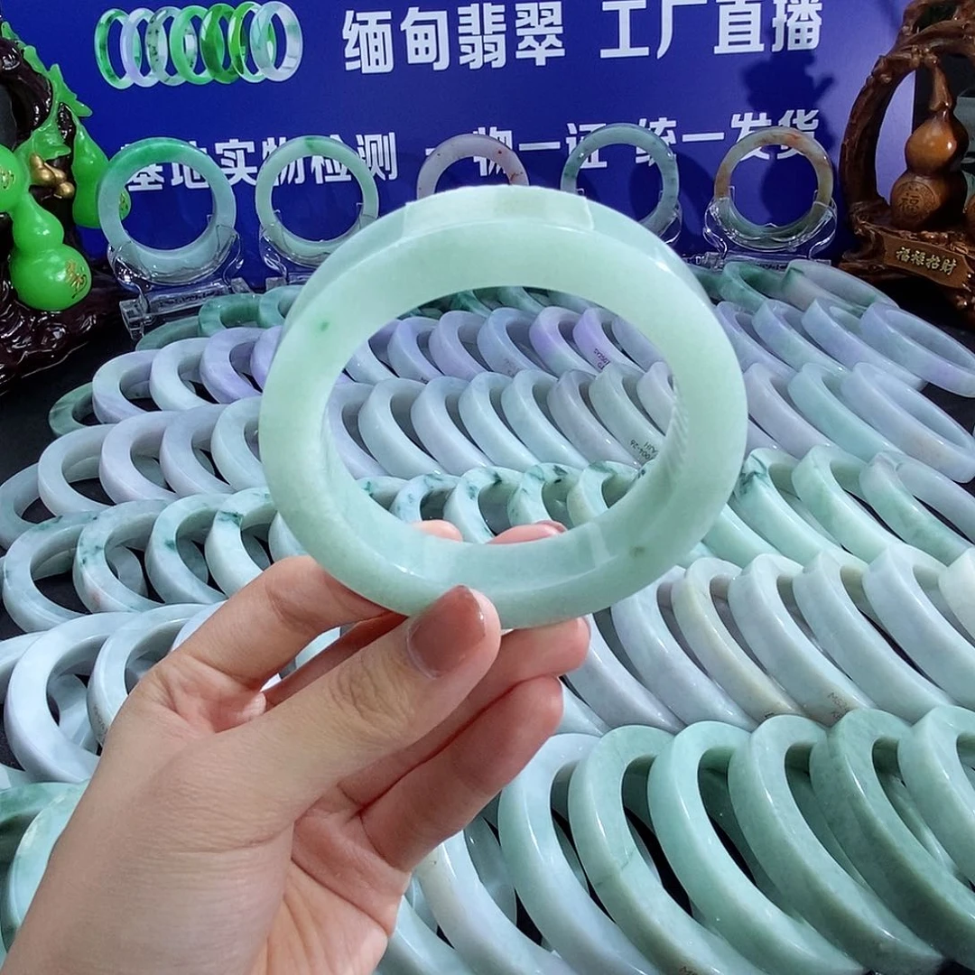定制翡翠手镯未镶嵌54-56圈