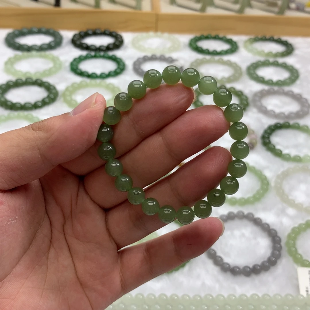 手串未镶嵌和田玉（冰湖水绿8）