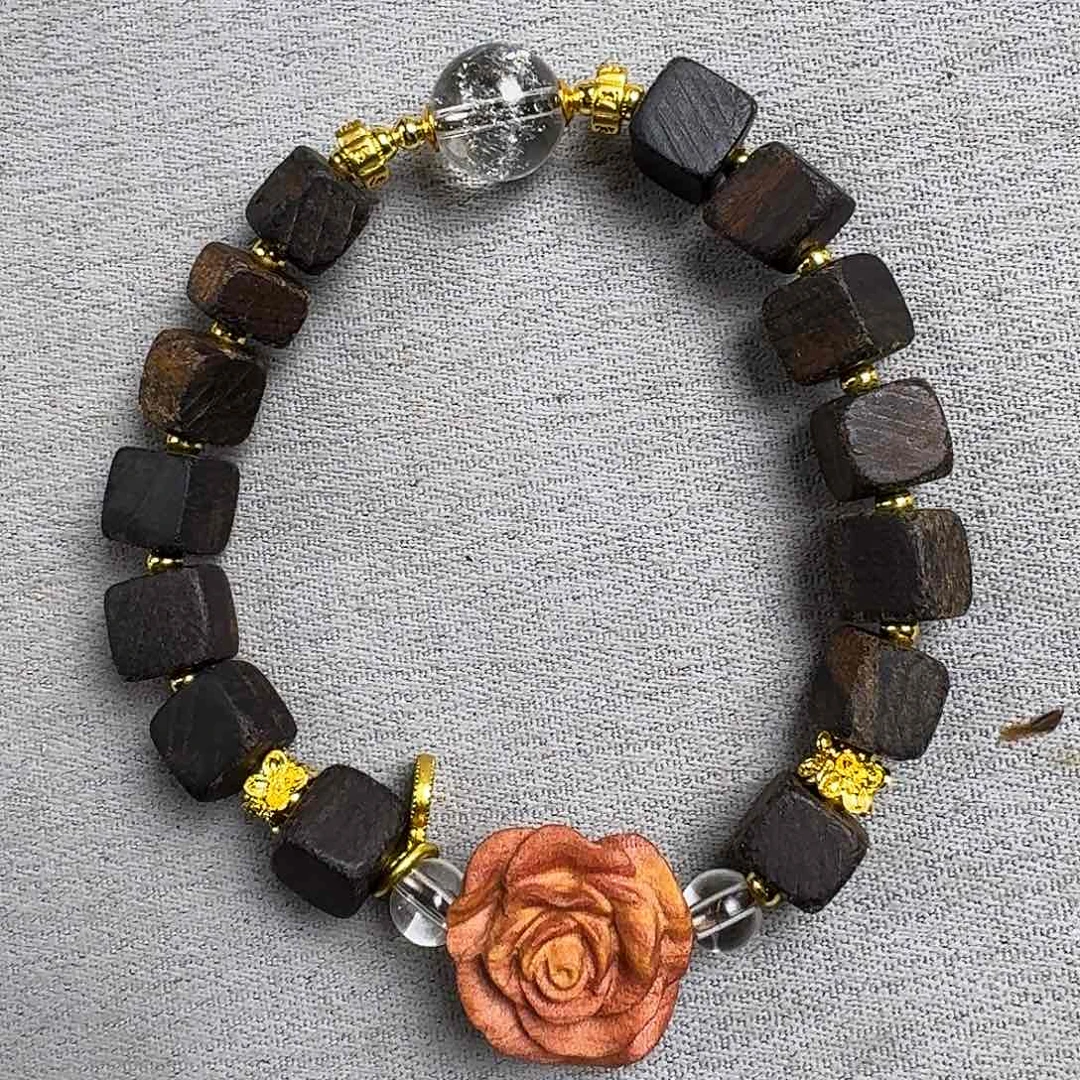 沉香香囊沉香生日款紫棋方糖玫瑰单圈设计款发一