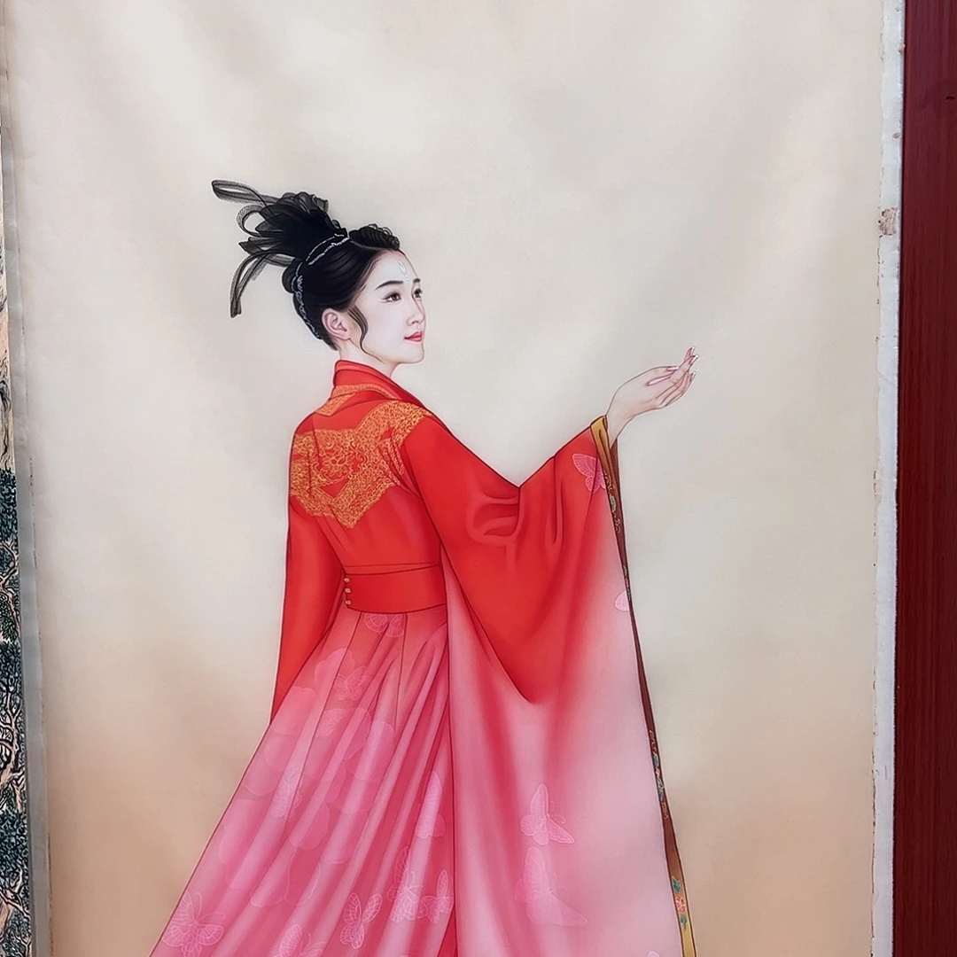 国画王*林工笔人物画绢本