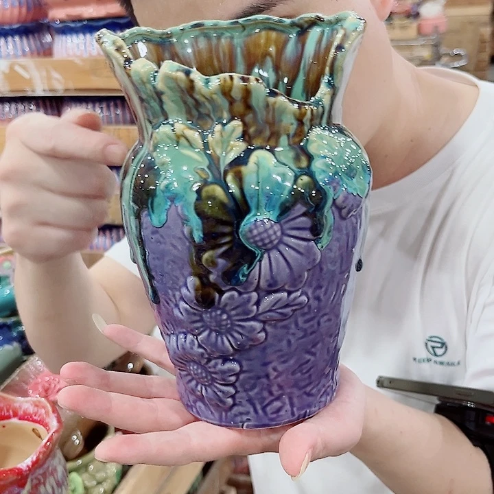 有孔.凑单10元陶瓷花盆发货！