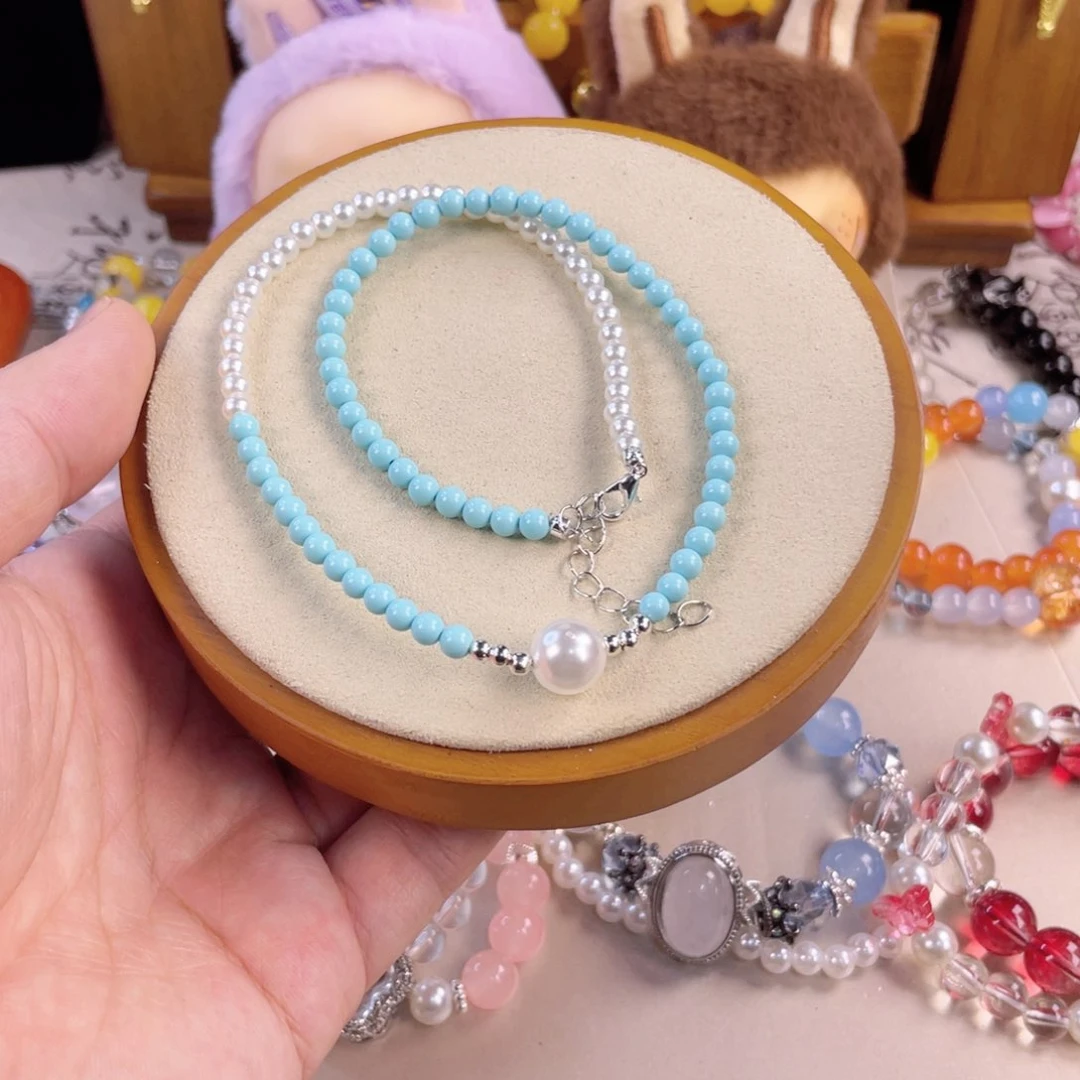 绿松石手饰银S925镀金镶嵌