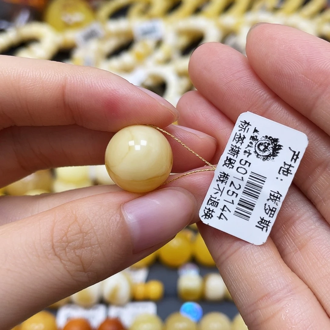 未镶嵌蜜蜡裸石圆珠14.6mm