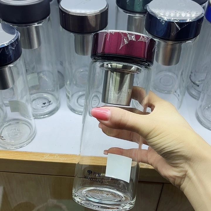 万象品牌大女玻璃杯U266酒红色