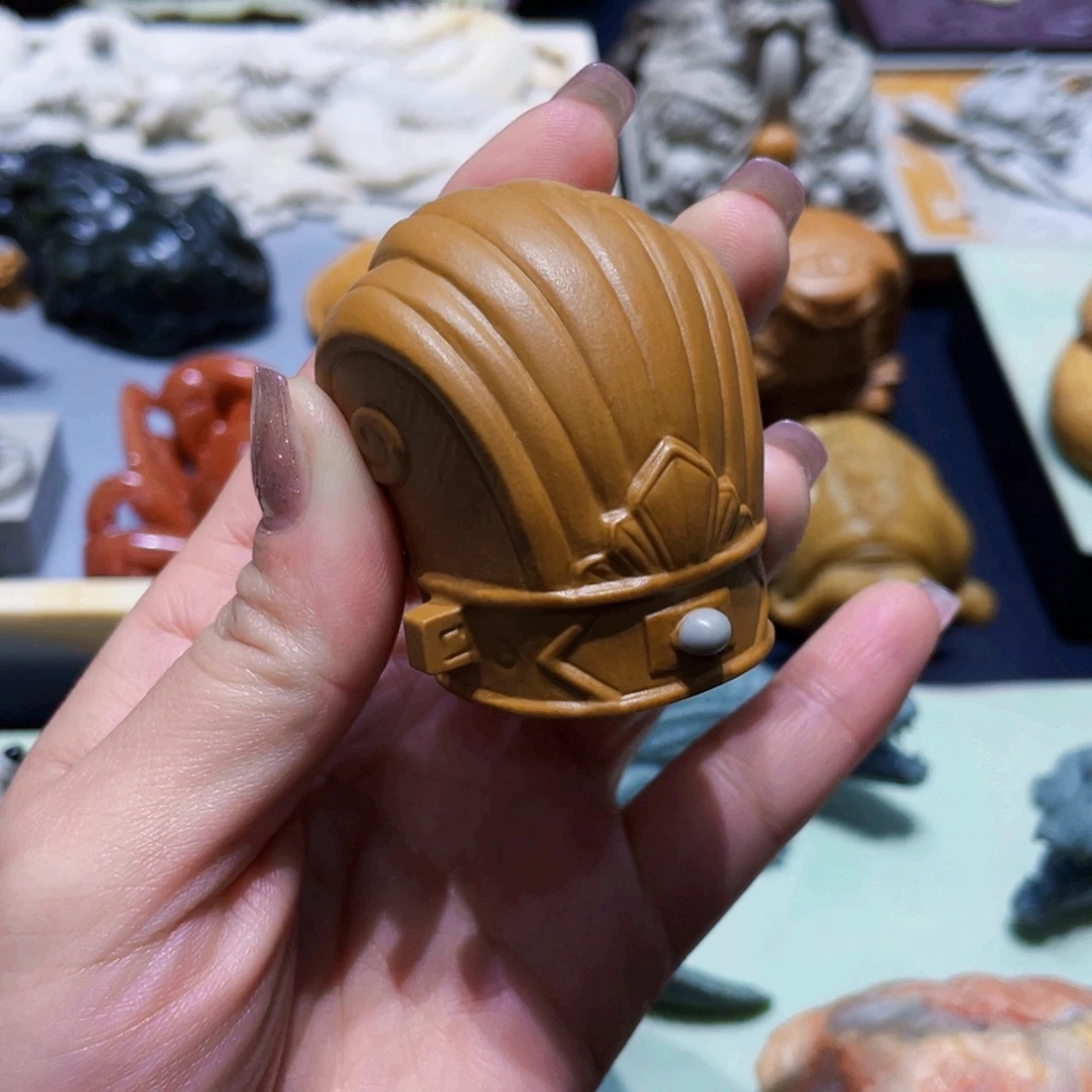 通天冠精品松花石盖置摆件