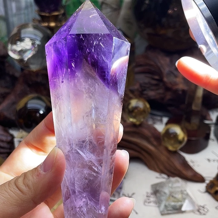 水晶珠宝半成品未镶嵌乌拉圭紫水晶权杖