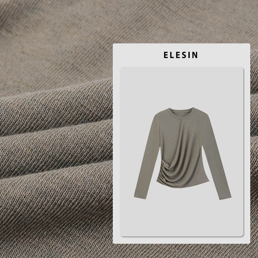 ELESIN【法式褶皱T】秋款设计感堆褶长袖衬衫 CS250523