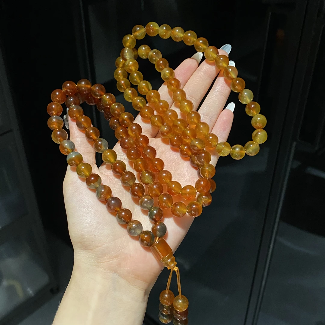 天然收藏级岫玉玉石王花玉多宝10mm手串手链项链108粒