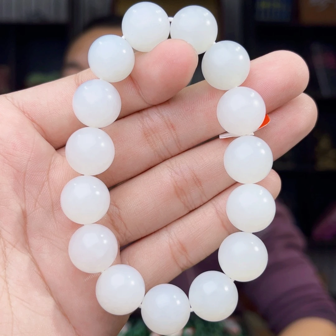 和田玉未镶嵌手串天然和田玉13年新疆且末天泰卡14