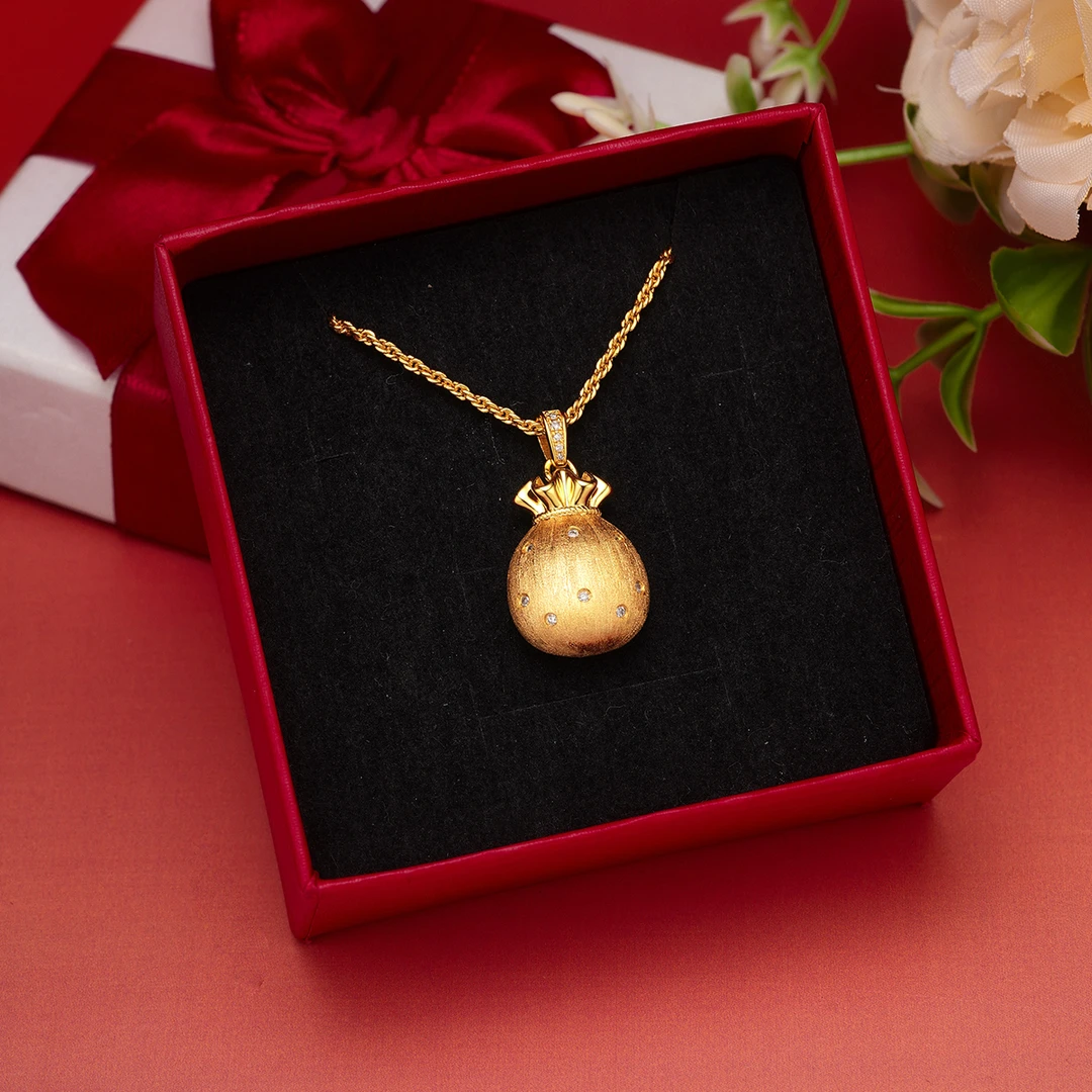 ZC-N00005  钻石福袋项链 福袋藏喜好运年年项链百搭时尚小福袋