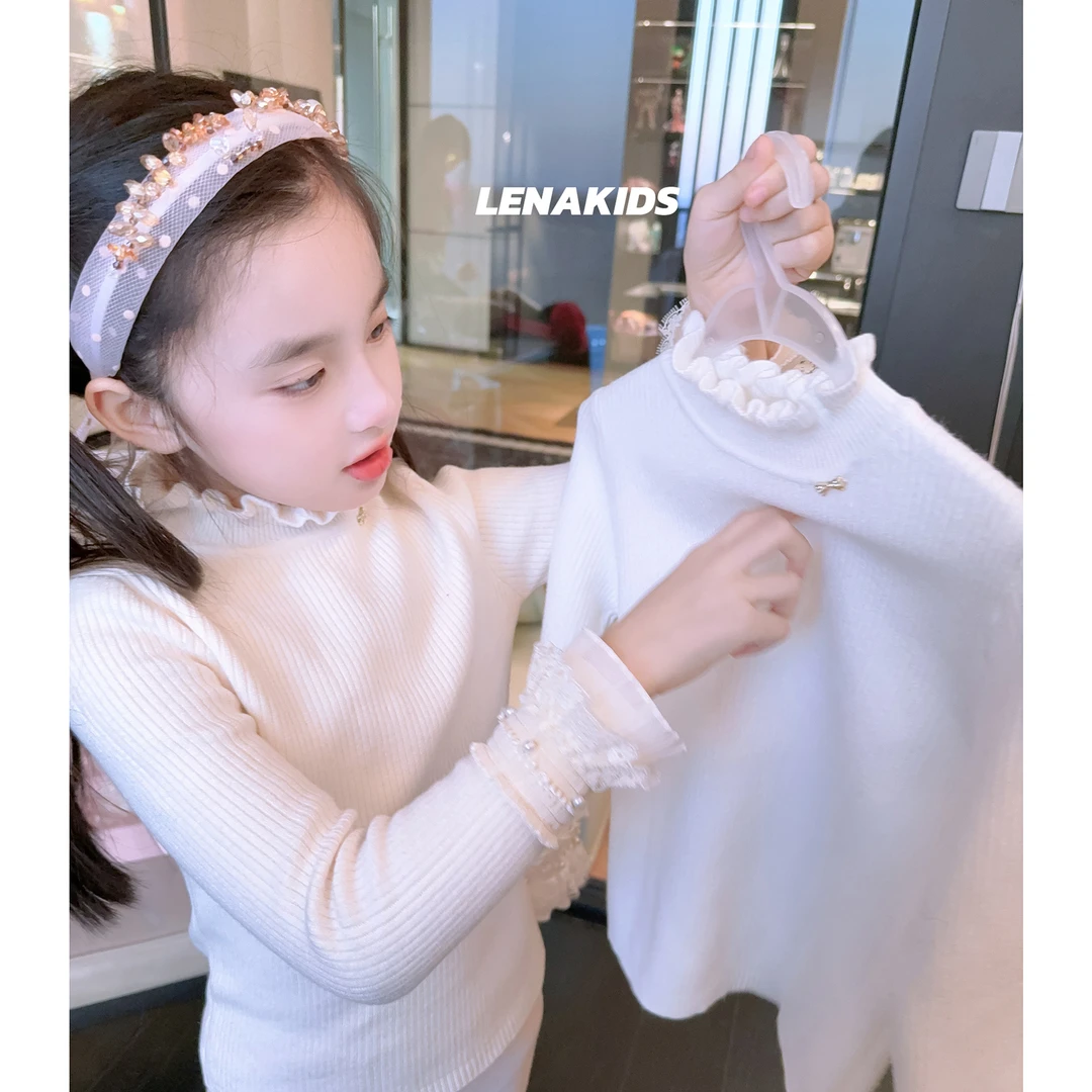 Lenakids【现货】百搭蕾丝边·气质时髦女宝针织毛衣内搭24121503