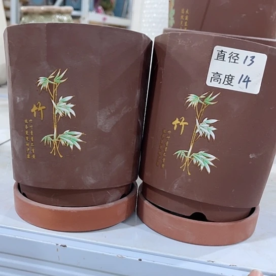 多肉绿植陶瓷花盆9.9包邮，有孔
