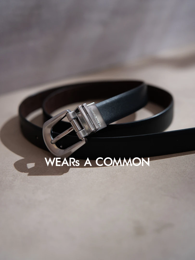 WAC 旋转扣头双面双色头层牛皮腰带