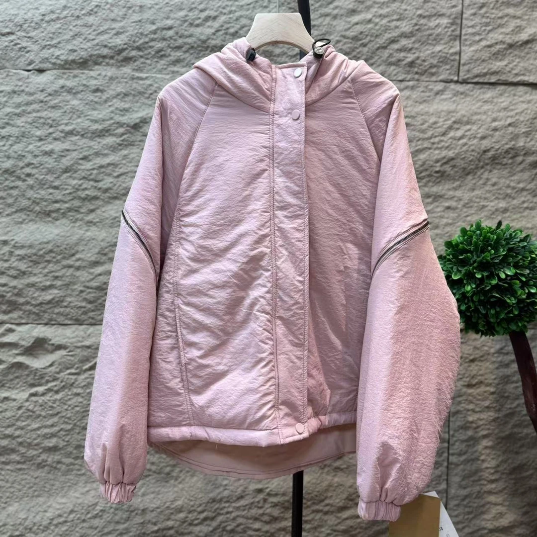 8760新款冬季休闲宽松显瘦百搭连帽棉服