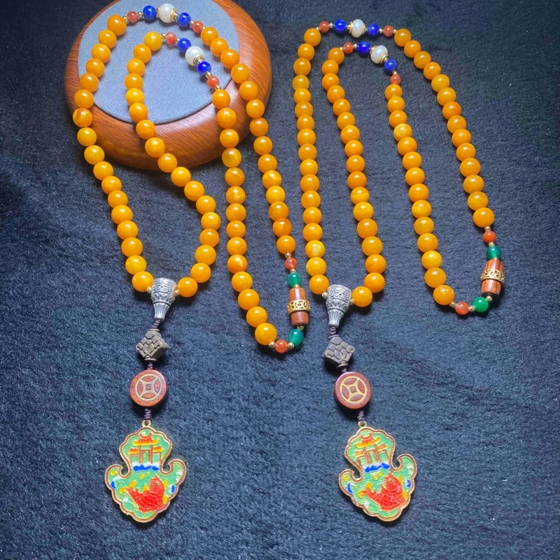 【小魏总珠宝】老蜜蜡毛衣链（8mm）【多样性发一】