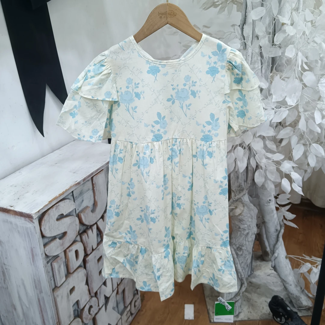 O250蓝色花连衣裙/嘿小宝