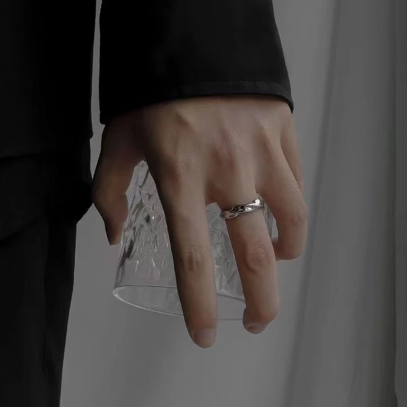 钛钢戒指 复古戒指小众设计男士开口可调节冷淡风高级尾戒礼物
