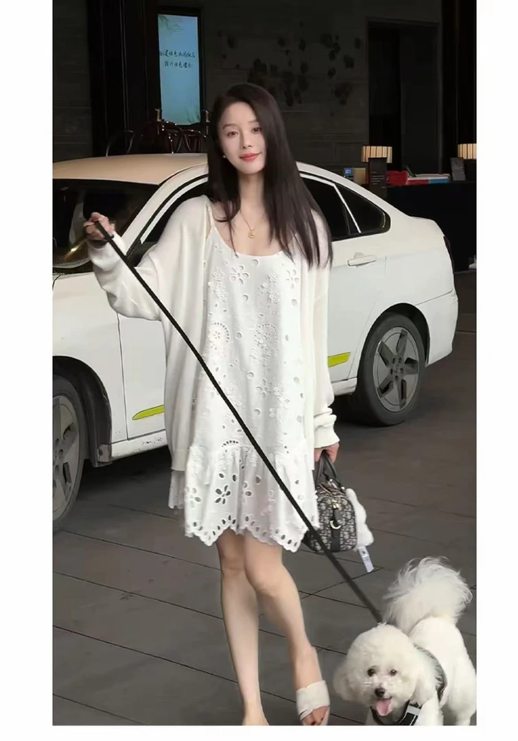 夏季新款碎花百褶复古度假风v领防晒百搭开衫