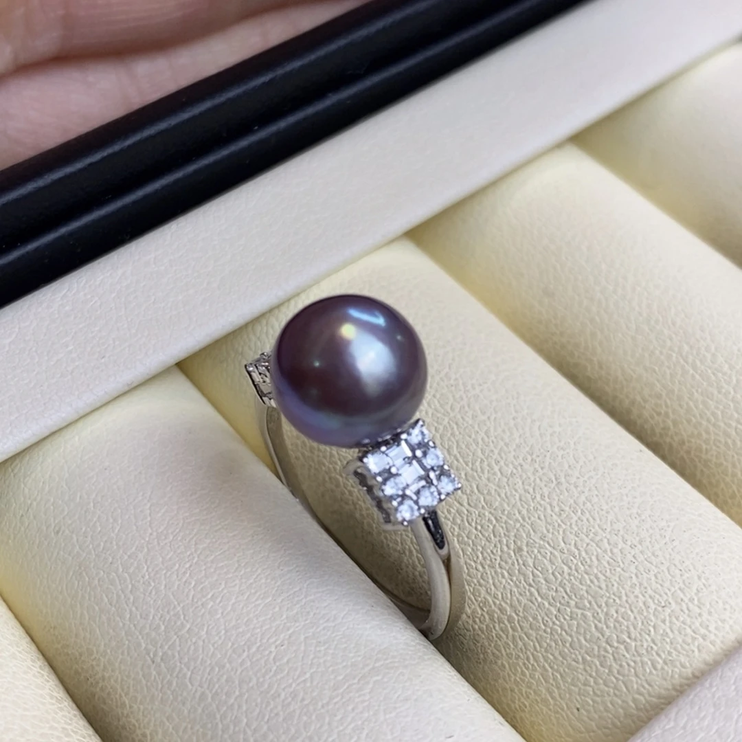 淡水珍珠戒指银S925镶嵌微瑕