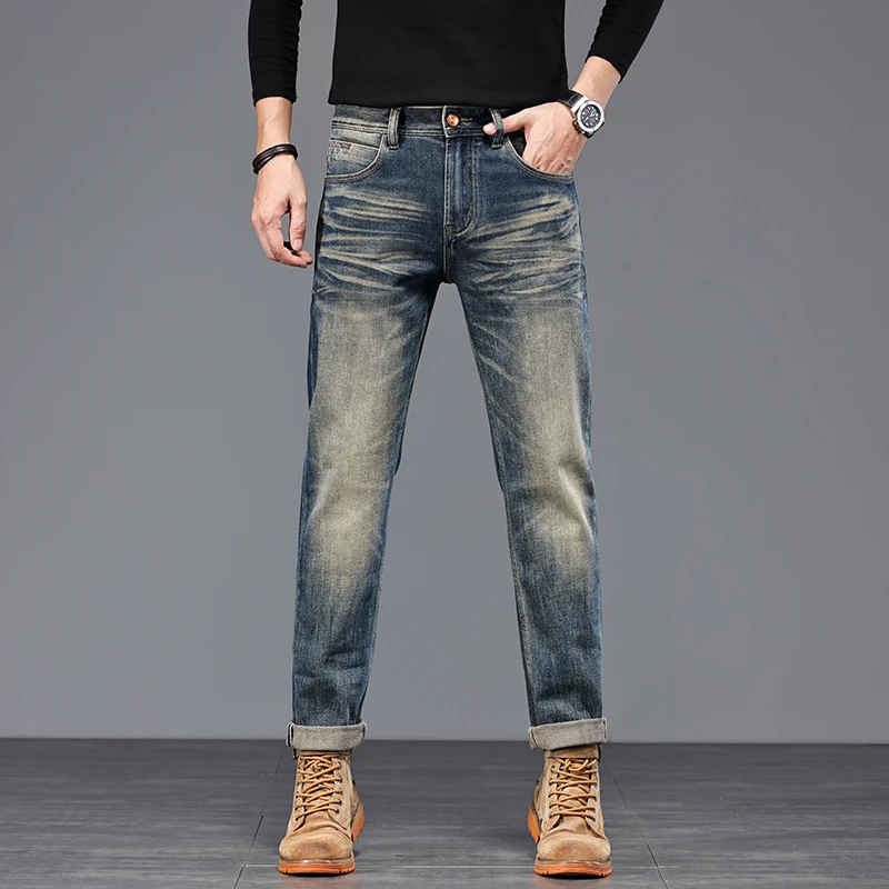 MR.252025年秋冬男士新款高端宽松舒适商务百搭修身小直筒牛仔裤