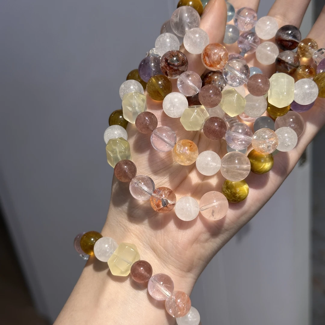 天然多宝水晶设计款手链 多样性发其一 d48