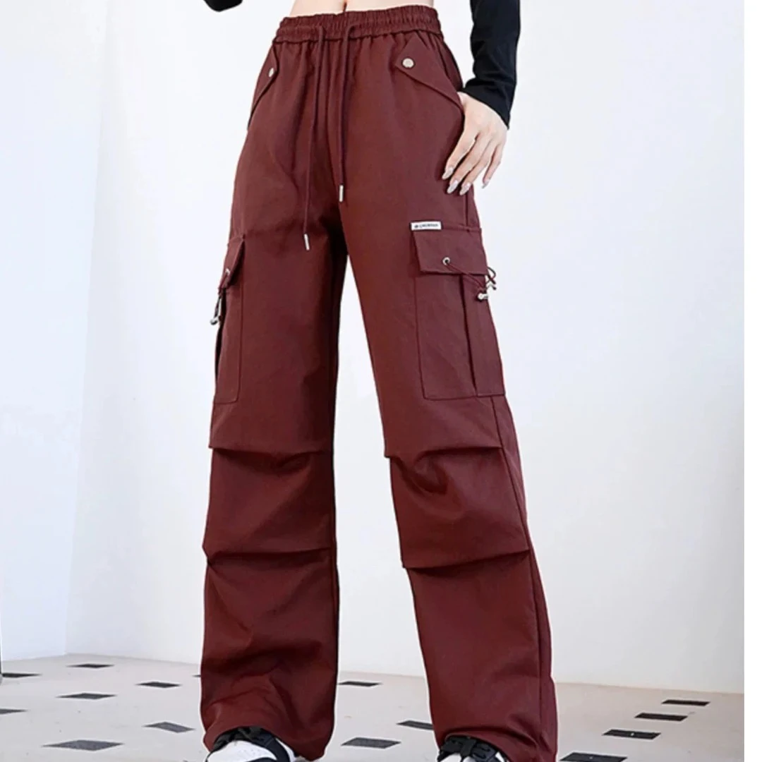 新款双口袋显瘦休闲工装裤008