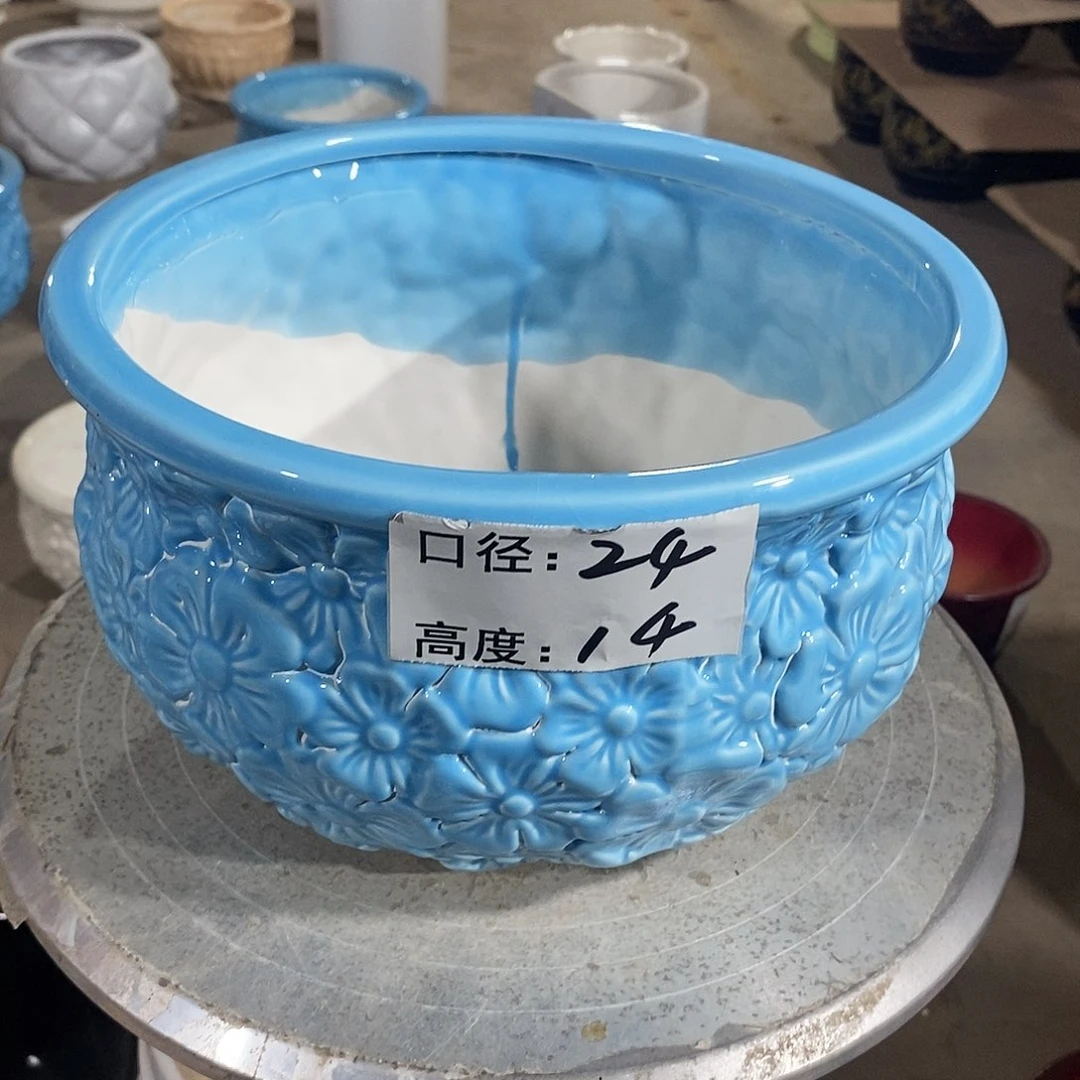 【闪购商品】陶瓷微瑕花盆-033+1个中号兰