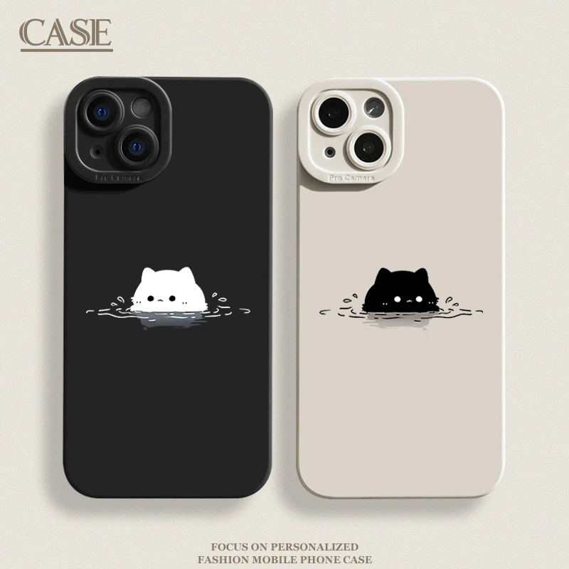 冒头小猫适用iPhone16ProMax手机壳15苹果14软13瞳影12磨砂11xr软