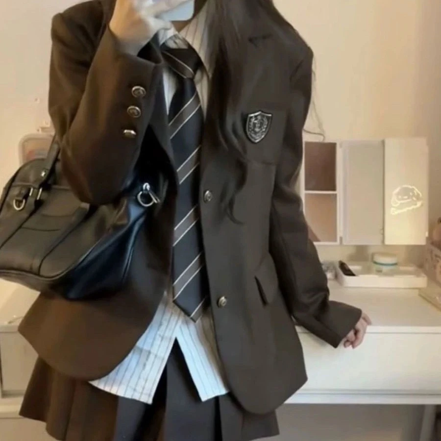 Jk英伦学院复古制服套装四件套