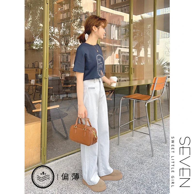 31/54③七七146小个子天丝混纺窄版高腰直筒显瘦牛仔裤女小美说