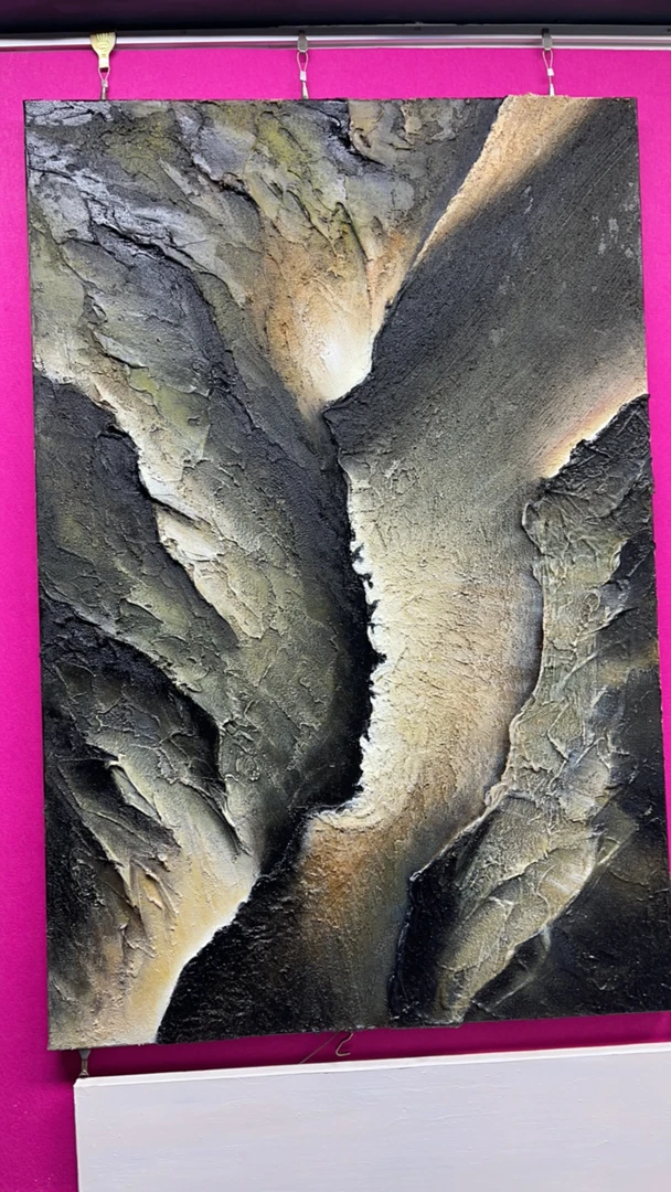 轻奢玄关装饰画抽象艺术大气高级感入户挂画80×120